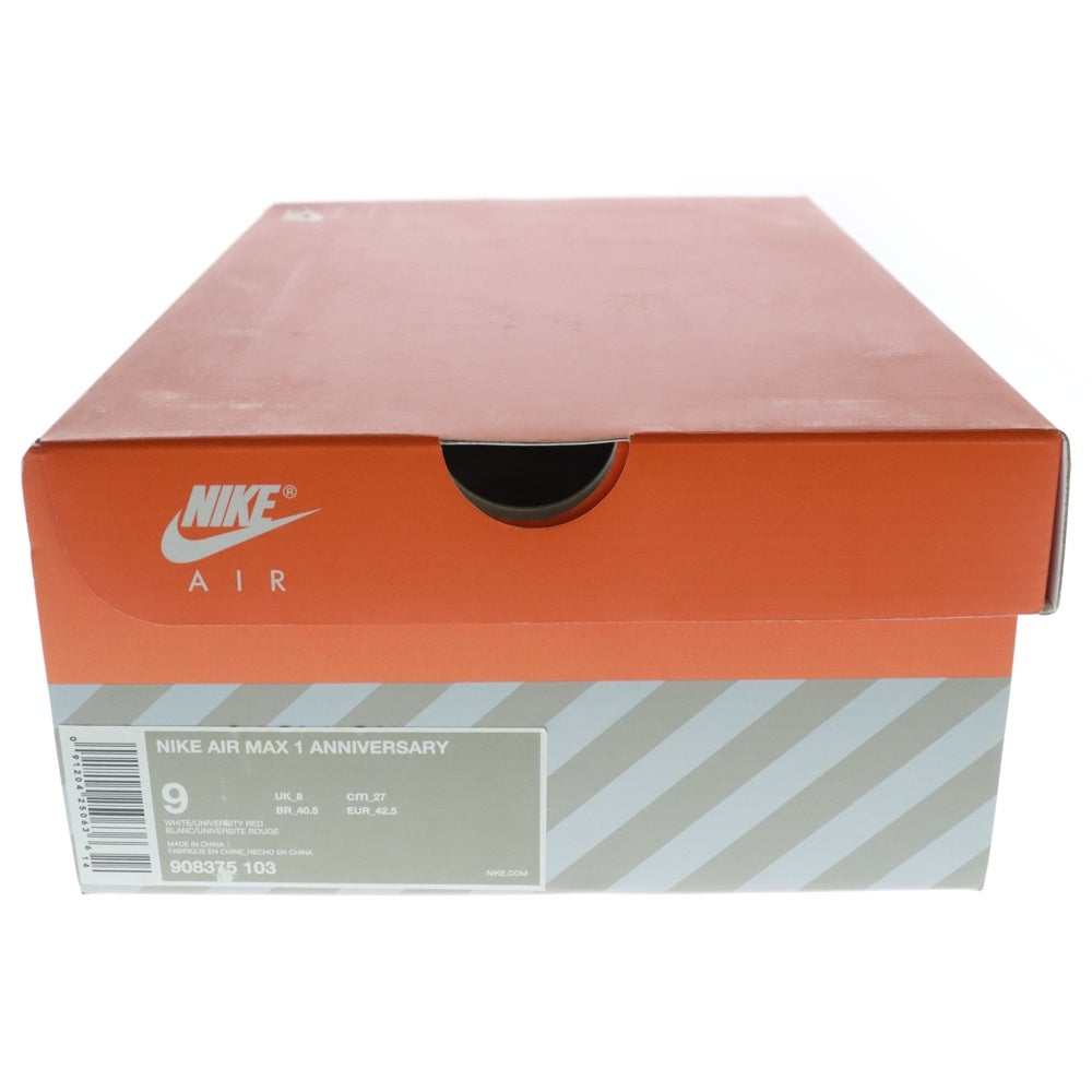 NIKE(ナイキ) Air Max 1 Anniversary Red 2017 エアマックス1 ローカットスニーカー レッド/ホワイト US9/27cm 908375-103