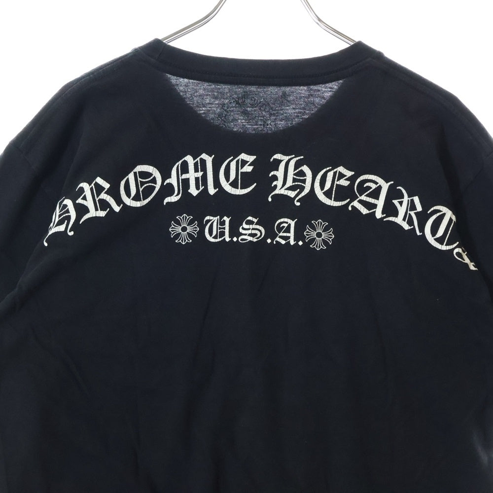 CHROME HEARTS(クロムハーツ) Back Arch Logo USA Print クルーネック半袖Tシャツカットソー ブラック