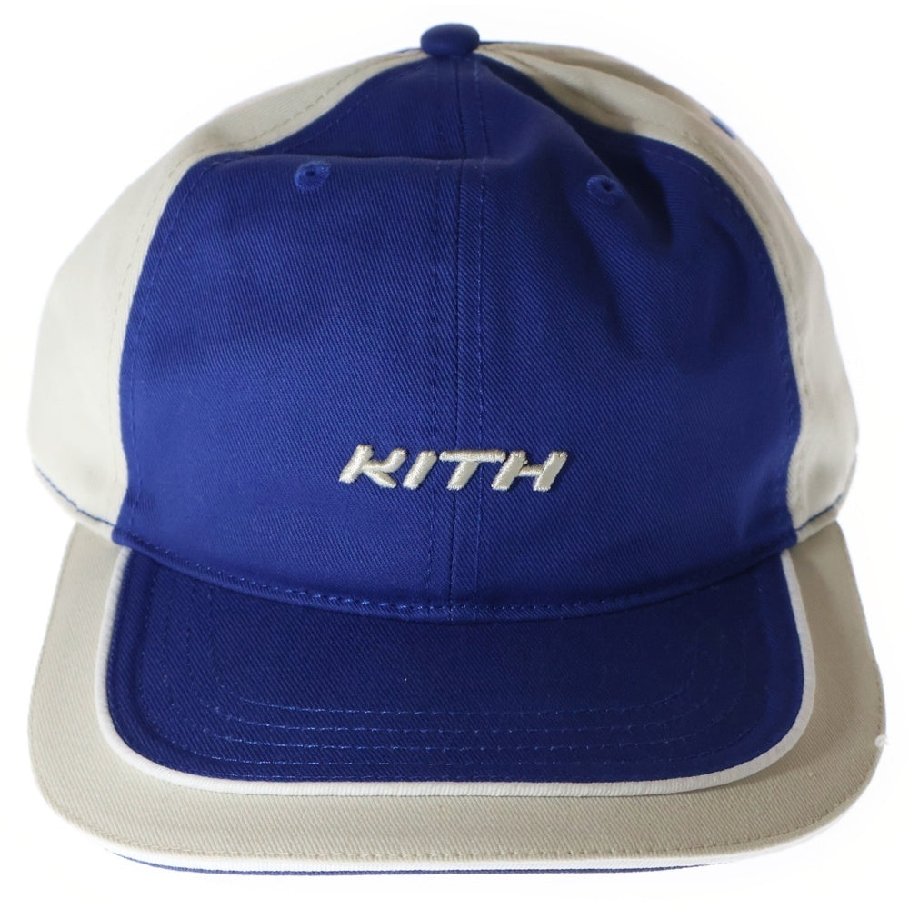 KITH(キス) ロゴ刺繍ベースボールキャップ ブルー/ホワイト KHW050227