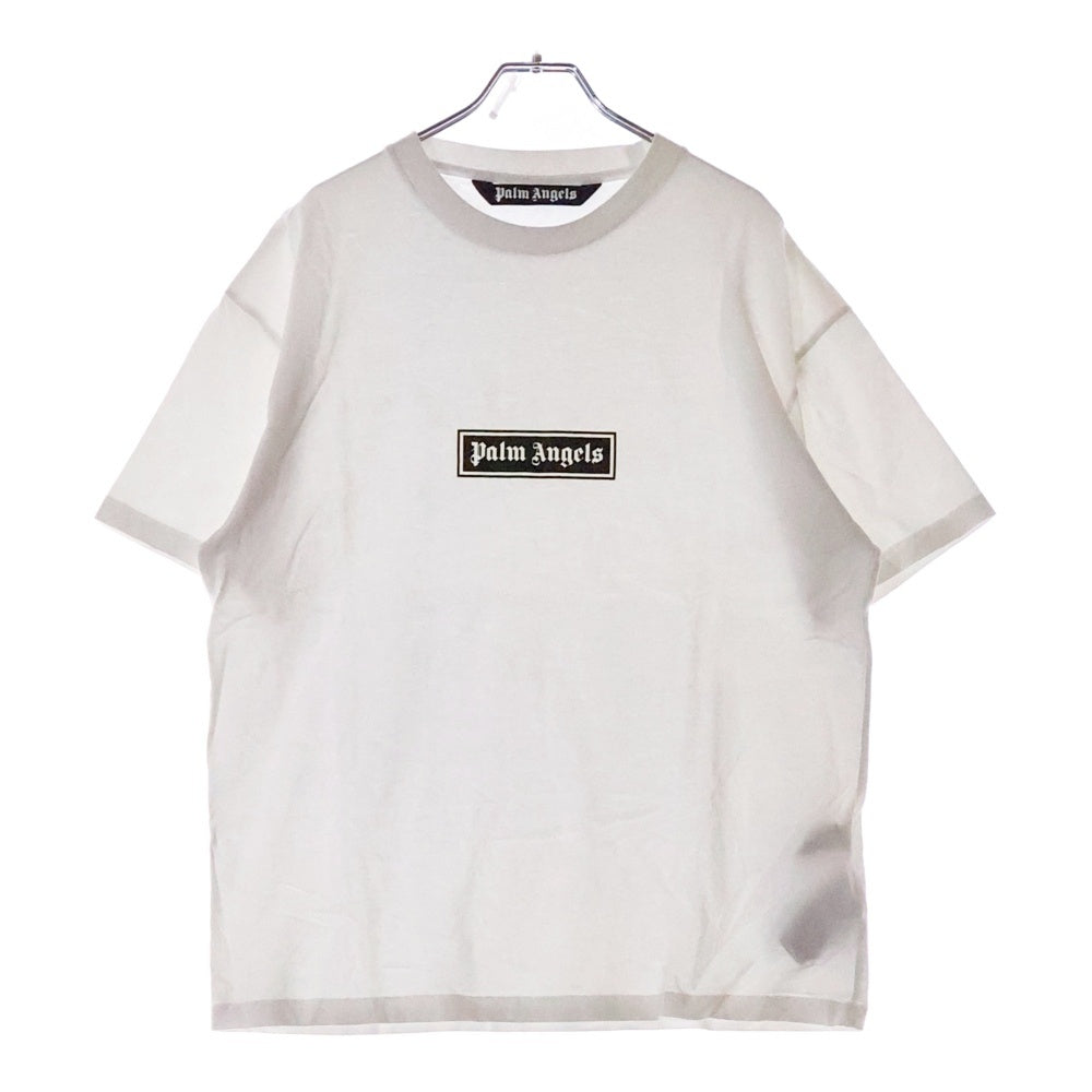 Palm Angels(パームエンジェルス) ロゴプリント クルーネック半袖Tシャツカットソー ホワイト PMAA065F22JER002
