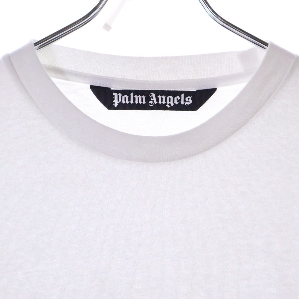 Palm Angels(パームエンジェルス) ロゴプリント クルーネック半袖Tシャツカットソー ホワイト PMAA065F22JER002