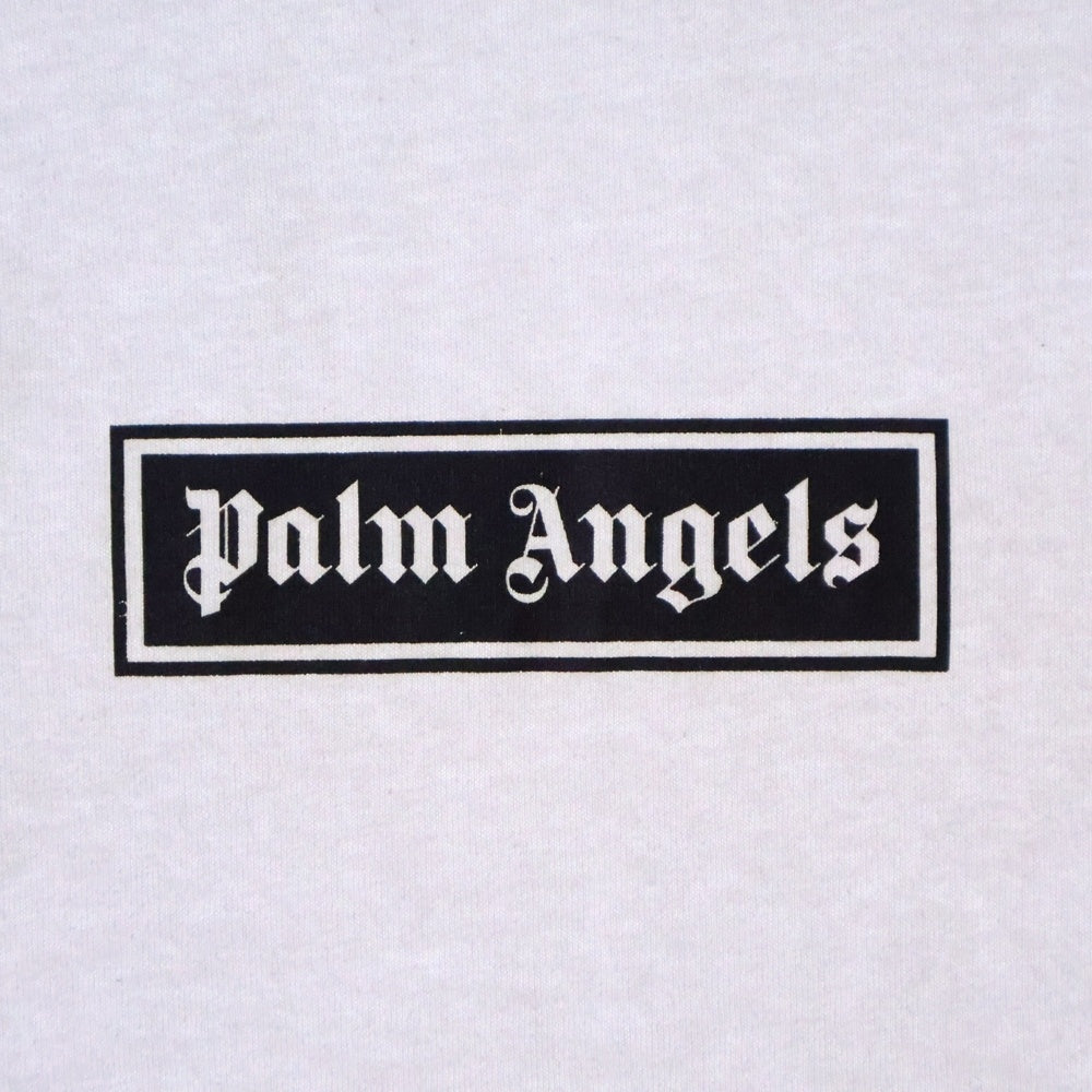 Palm Angels(パームエンジェルス) ロゴプリント クルーネック半袖Tシャツカットソー ホワイト PMAA065F22JER002