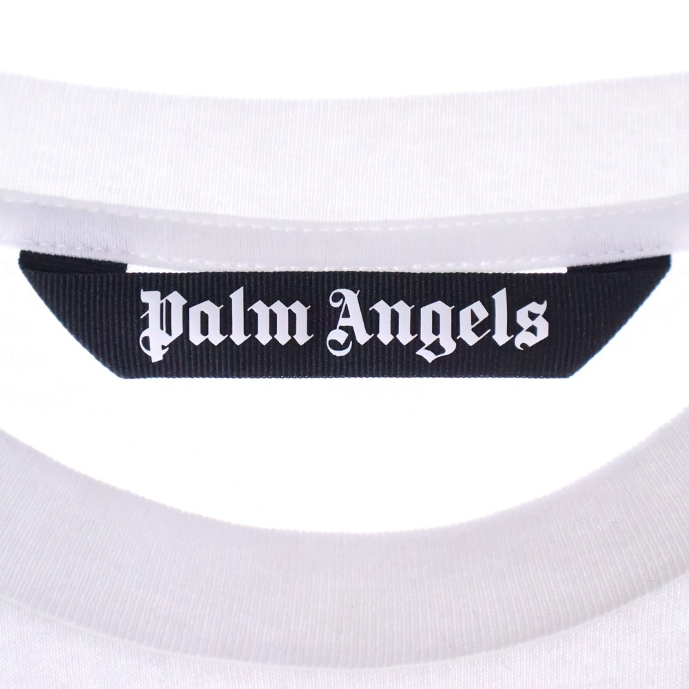 Palm Angels(パームエンジェルス) ロゴプリント クルーネック半袖Tシャツカットソー ホワイト PMAA065F22JER002