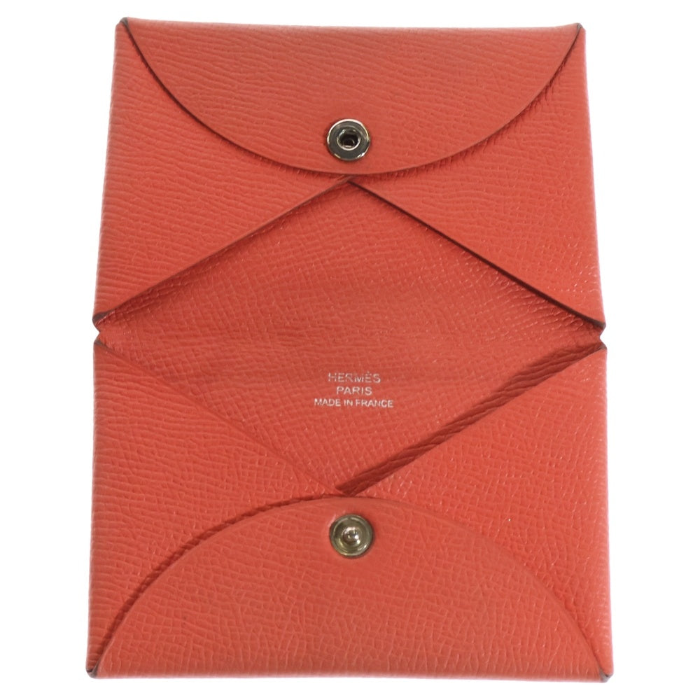 HERMES(エルメス) カルヴィ レザーカードケース レッド 2018年/C刻印