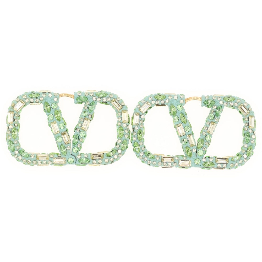VALENTINO GARAVANI(ヴァレンチノガラヴァーニ) Vロゴ クリスタルピアス レディース グリーン