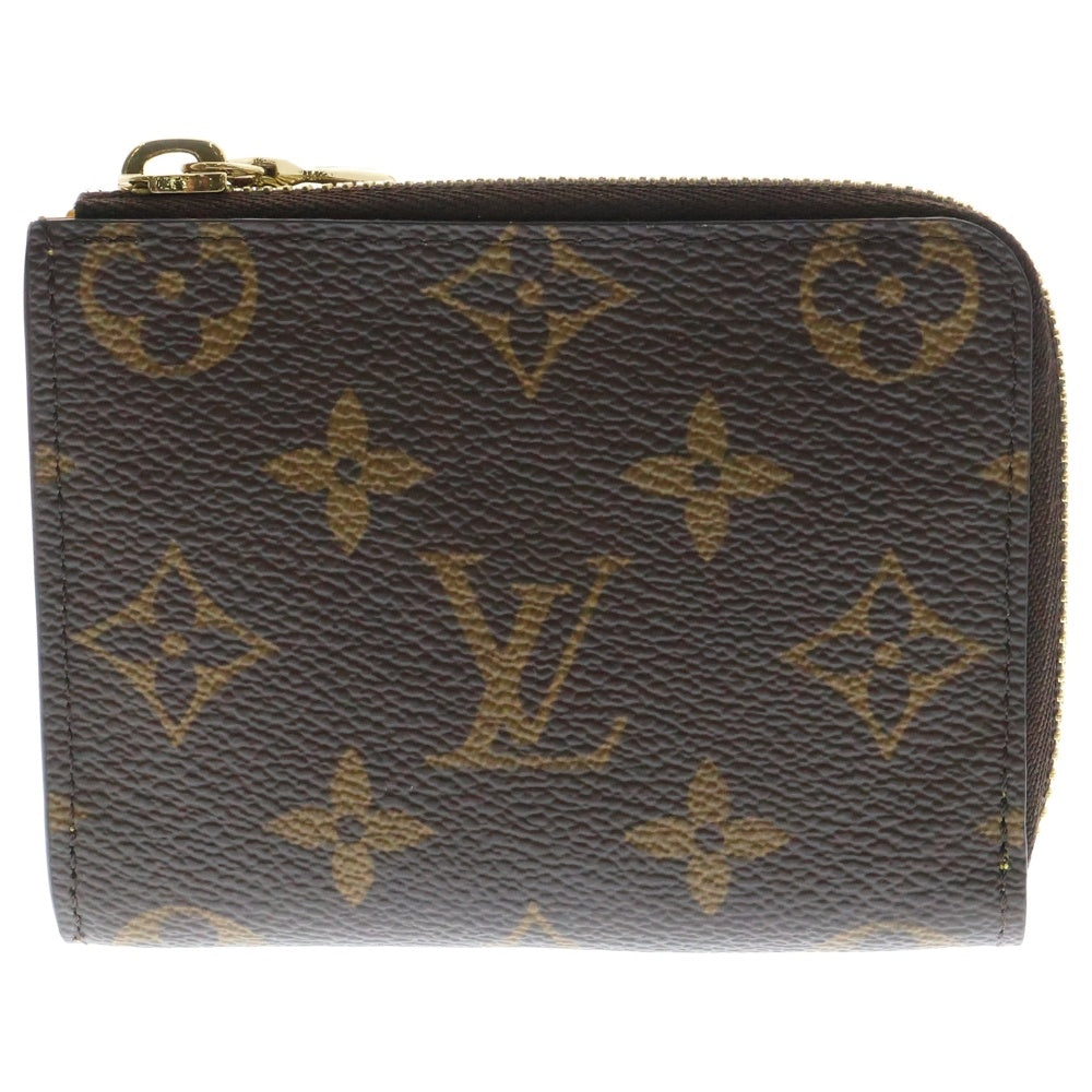 LOUIS VUITTON(ルイヴィトン) モノグラム ポルトフォイユ ノア レザー コンパクトジップウォレット カードケース ブラウン/イエロー ICチップ M83664