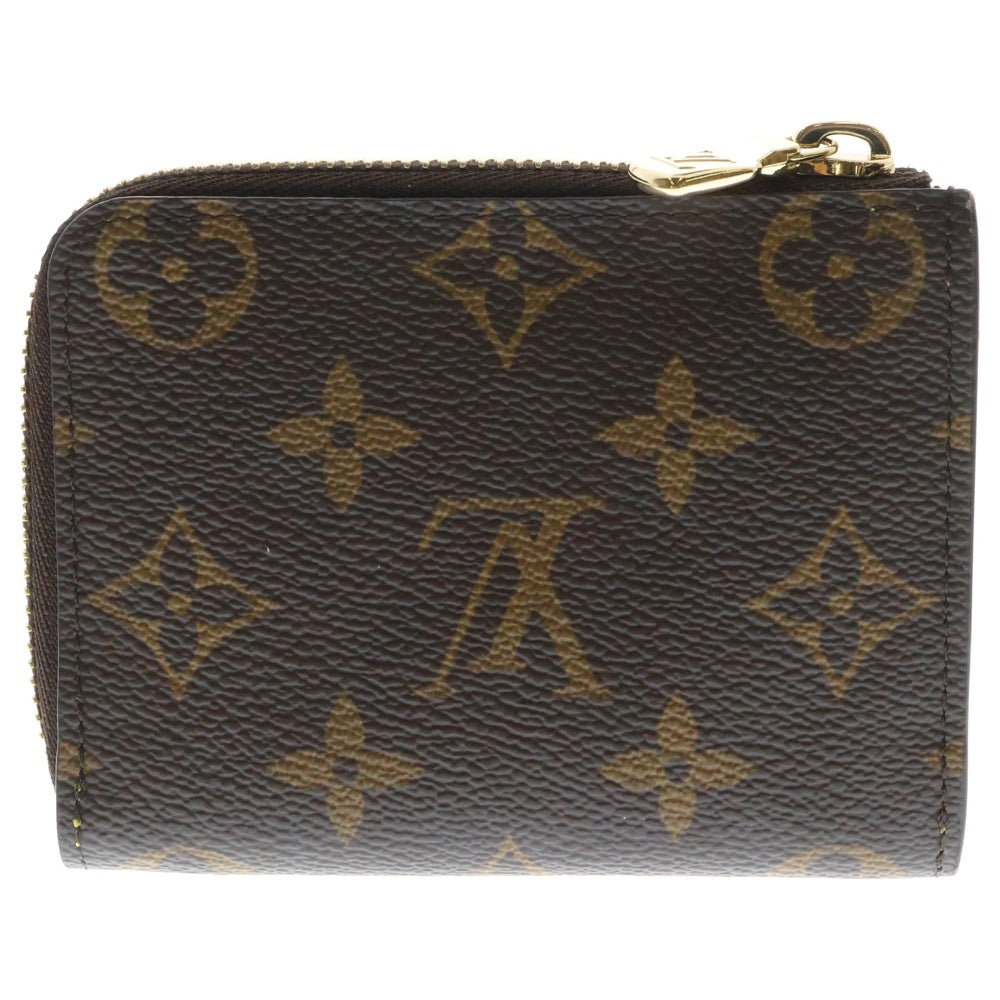 LOUIS VUITTON(ルイヴィトン) モノグラム ポルトフォイユ ノア レザー コンパクトジップウォレット カードケース ブラウン/イエロー ICチップ M83664