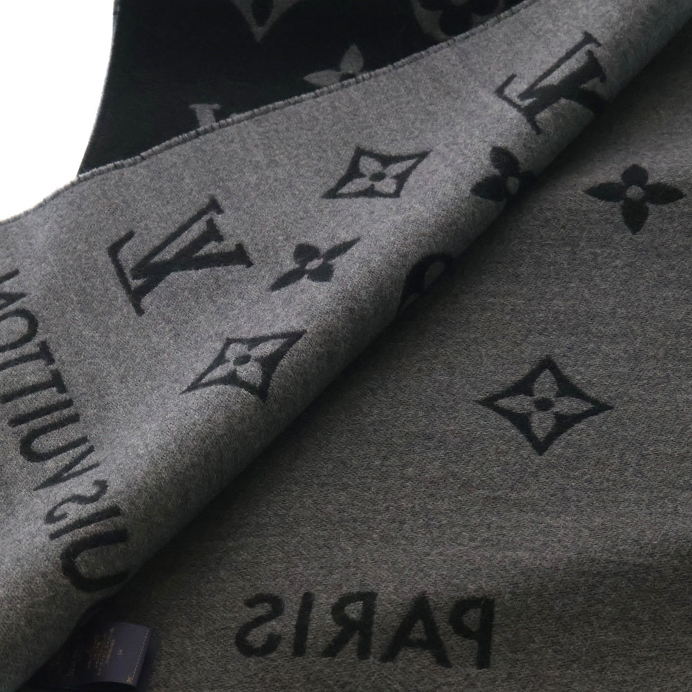 LOUIS VUITTON(ルイヴィトン) オール アバウト モノグラム ウールマフラー ブラック M79225