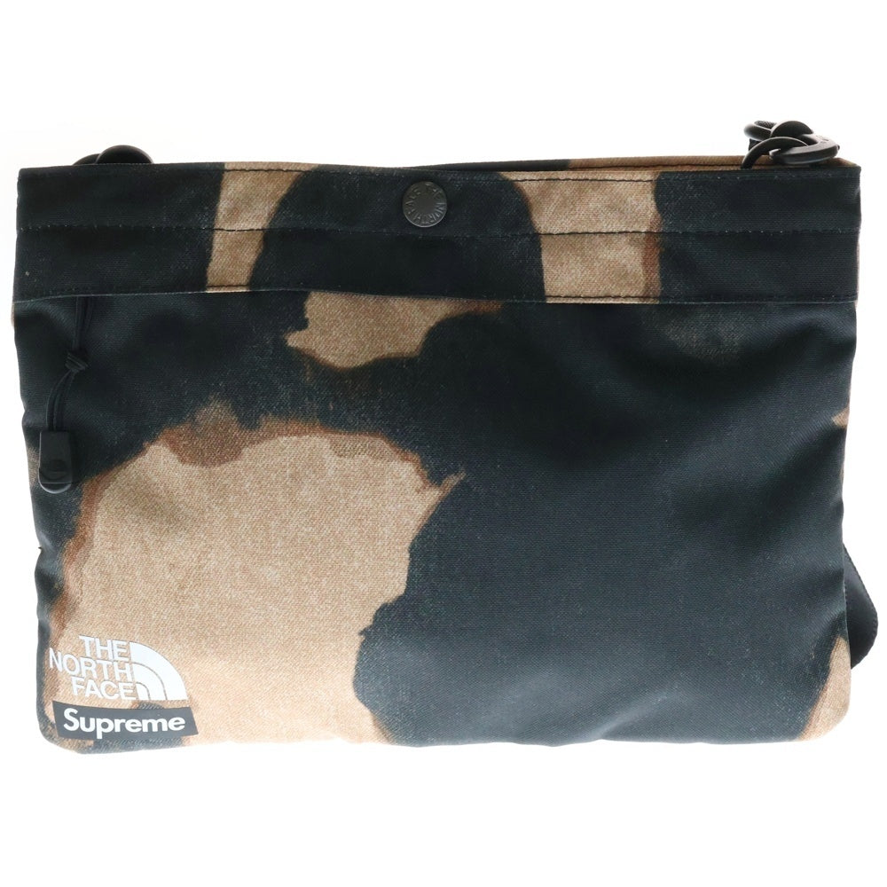 SUPREME(シュプリーム) 21AW ×THE NORTH FACE Bleached Denim Print Shoulder Bag ブリーチド デニム プリント ショルダーバッグ ブラック/ブラウン NF0A7WOH