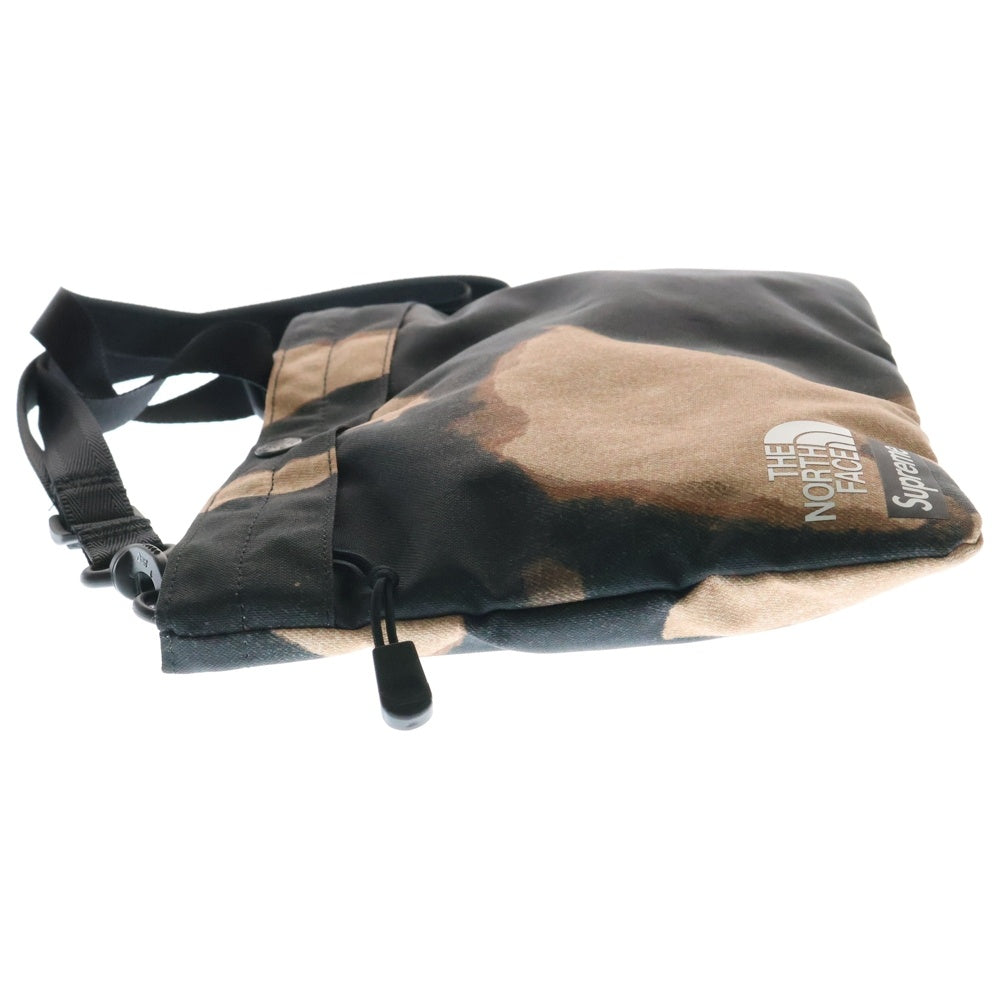 SUPREME(シュプリーム) 21AW ×THE NORTH FACE Bleached Denim Print Shoulder Bag ブリーチド デニム プリント ショルダーバッグ ブラック/ブラウン NF0A7WOH