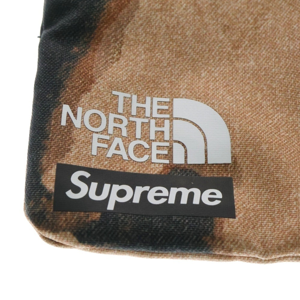SUPREME(シュプリーム) 21AW ×THE NORTH FACE Bleached Denim Print Shoulder Bag ブリーチド デニム プリント ショルダーバッグ ブラック/ブラウン NF0A7WOH