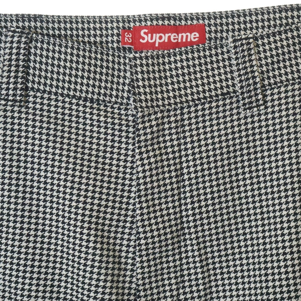 SUPREME(シュプリーム) 25SS Work Pant White Houndstooth ワーク パンツ ブラック/ホワイト