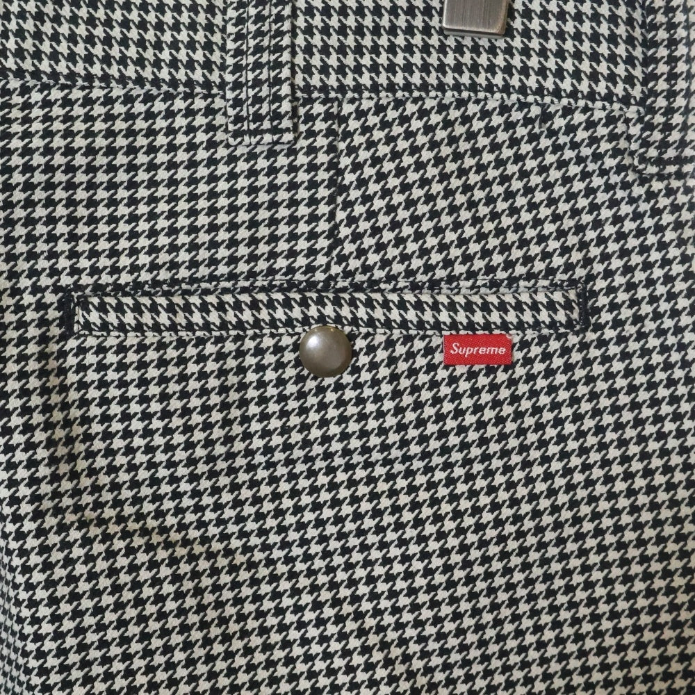 SUPREME(シュプリーム) 25SS Work Pant White Houndstooth ワーク パンツ ブラック/ホワイト