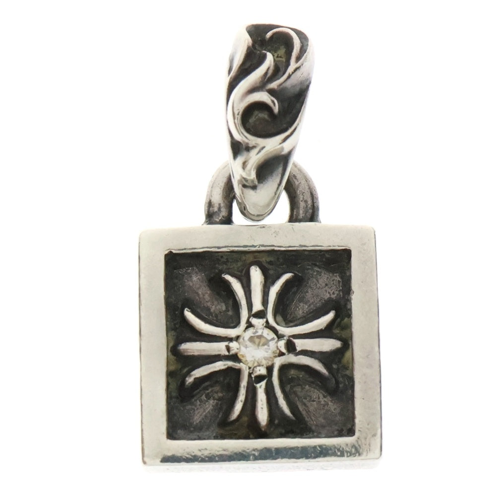 CHROME HEARTS(クロムハーツ) FRAMED CH PLUS 1DIA フレームドCHプラス 1ダイヤ チャーム シルバーネックレストップ
