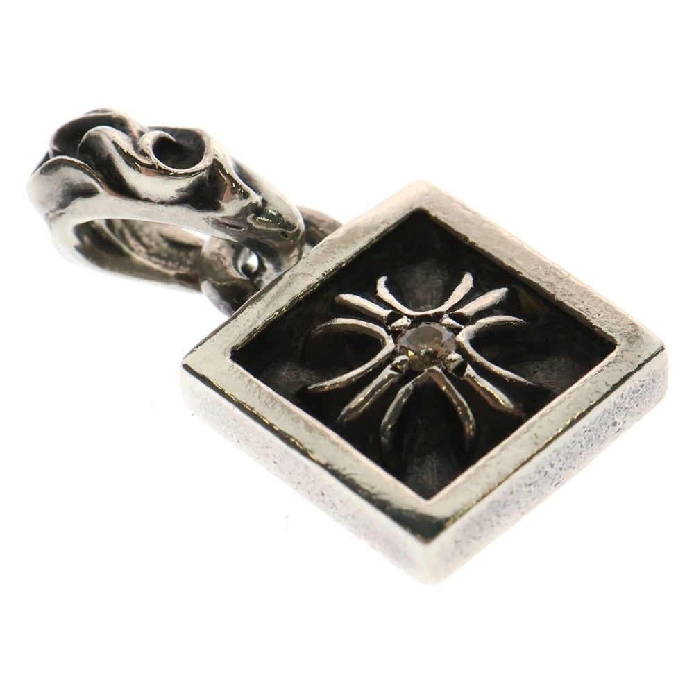 CHROME HEARTS(クロムハーツ) FRAMED CH PLUS 1DIA フレームドCHプラス 1ダイヤ チャーム シルバーネックレストップ