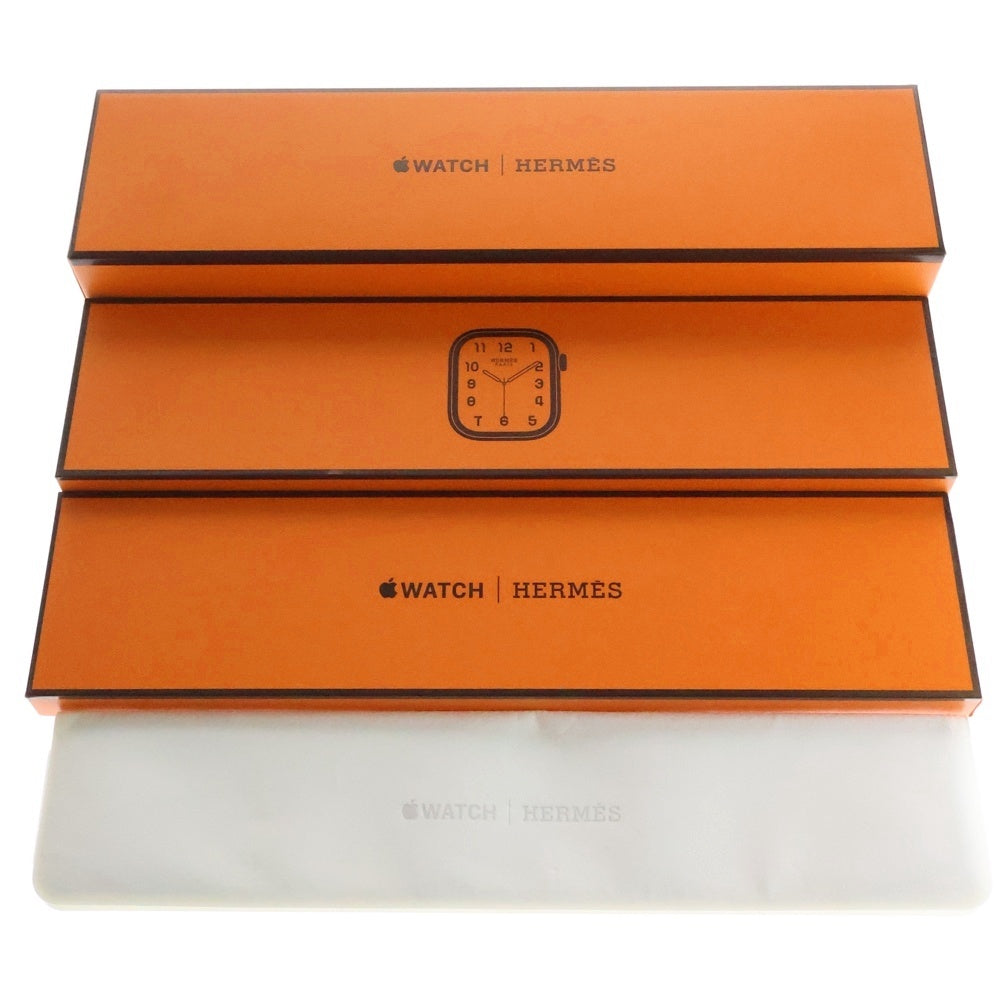 HERMES(エルメス) Apple Watch SERIES 6 44mm シンプルトゥール アップルウォッチ レザーベルト Y刻印 ブラック