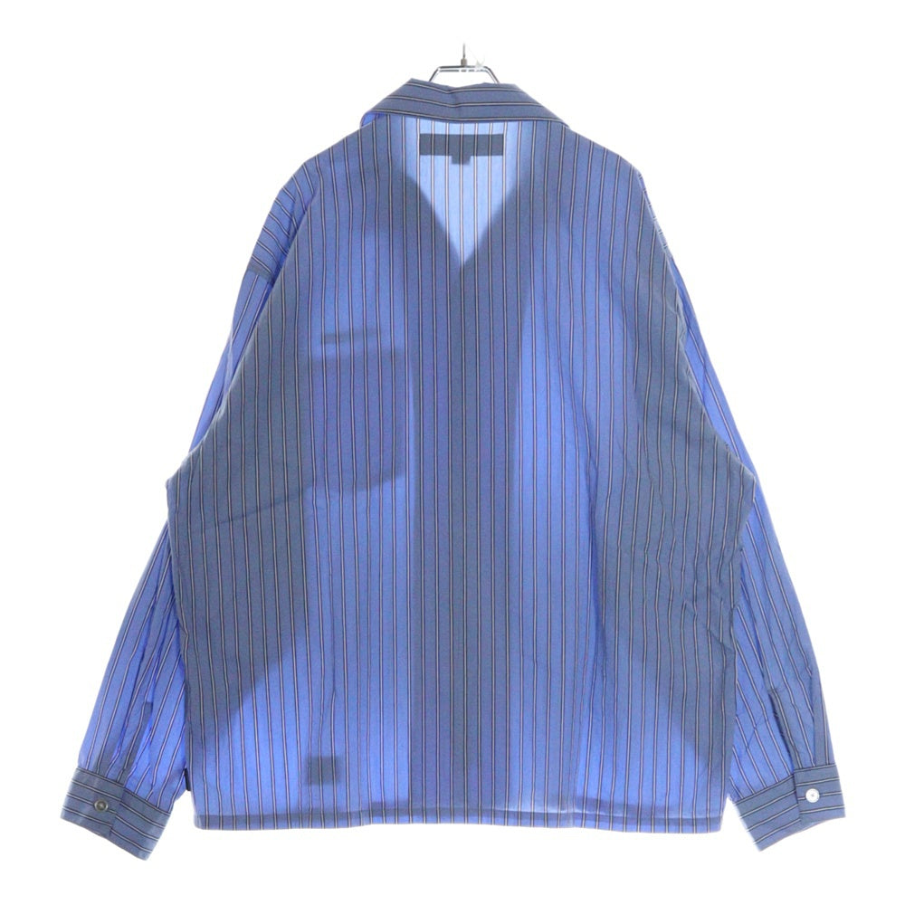 NEIGHBORHOOD(ネイバーフッド) 24AW STRIPE WORK SHIRT ストライプワークシャツ 長袖開襟シャツ ブルー242TSNH-SHM02