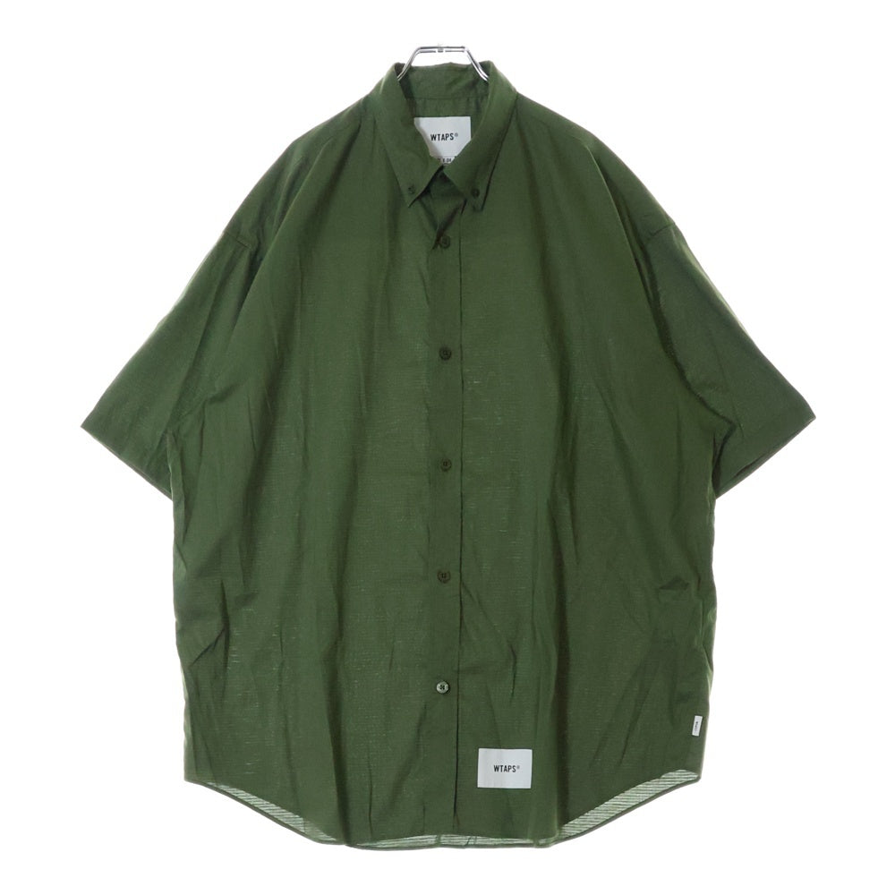 WTAPS(ダブルタップス) 25SS RIPSTOP COOLMAX リップストップ クールマックス 半袖開襟シャツ グリーン 251TQDT-SHM06