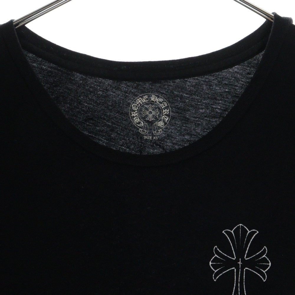 CHROME HEARTS(クロムハーツ) CHクロスプリント クルーネック半袖Tシャツカットソー レディース ブラック