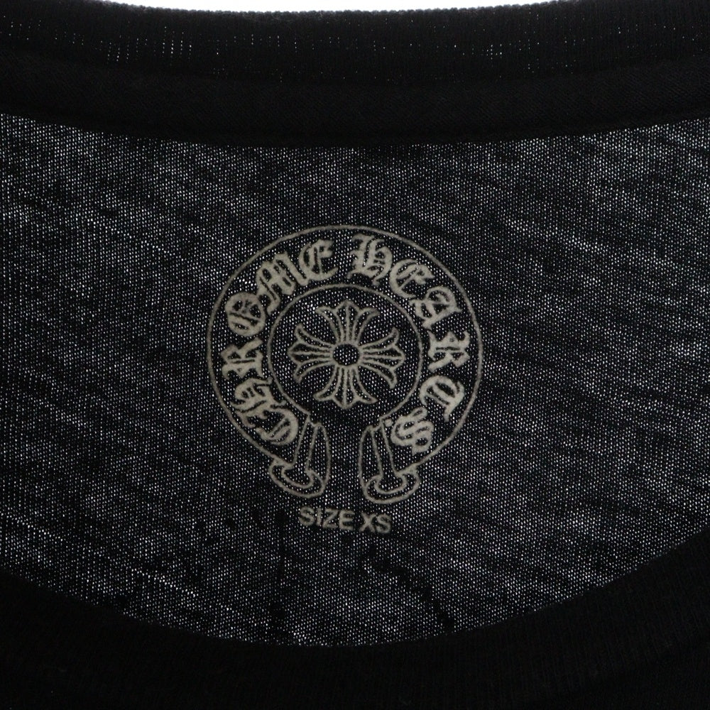 CHROME HEARTS(クロムハーツ) CHクロスプリント クルーネック半袖Tシャツカットソー レディース ブラック