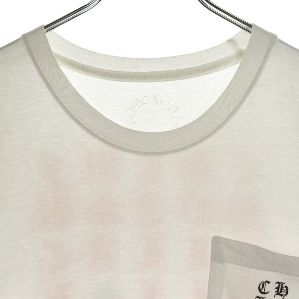 CHROME HEARTS(クロムハーツ) Pink Logo Tee ネオンピンクロゴ クルーネック半袖Tシャツカットソー ホワイト