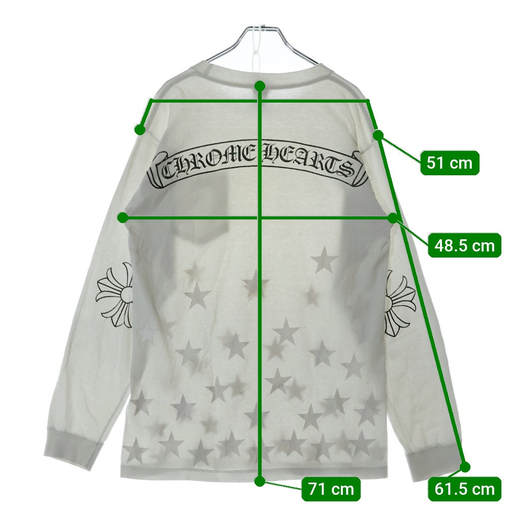 CHROME HEARTS(クロムハーツ) OLD ホースシュー スタープリント クルーネック長袖Tシャツカットソー ホワイト