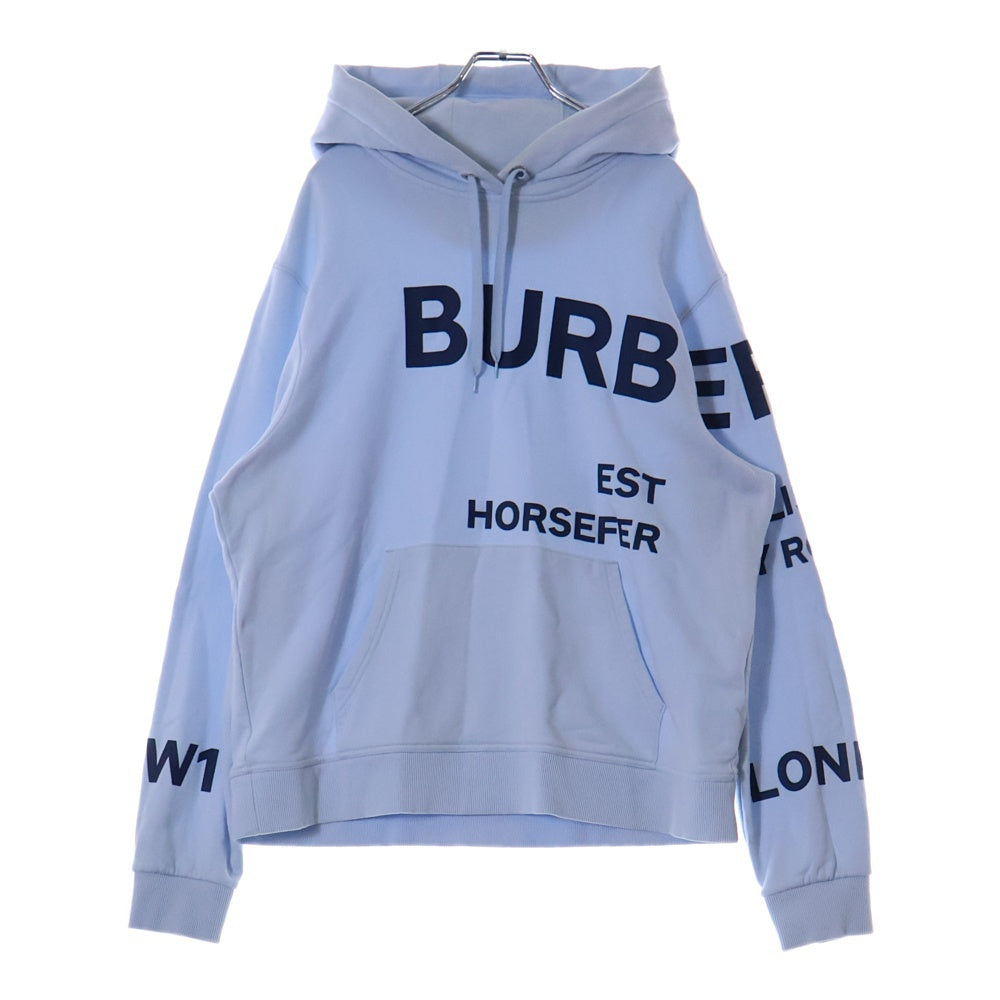 BURBERRY(バーバリー) ブランドロゴプリント プルオーバーパーカー ライトブルー 8040768