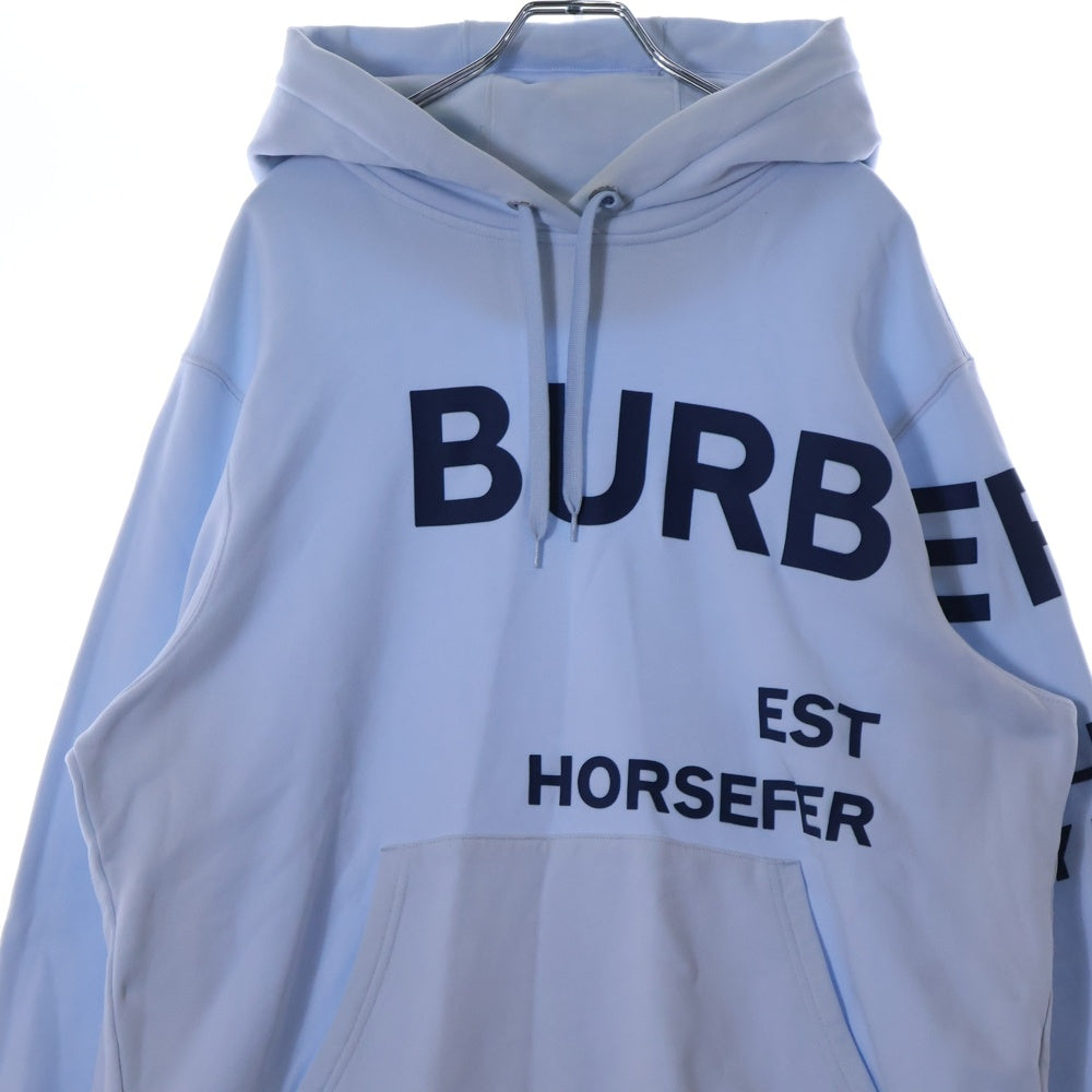 BURBERRY(バーバリー) ブランドロゴプリント プルオーバーパーカー ライトブルー 8040768