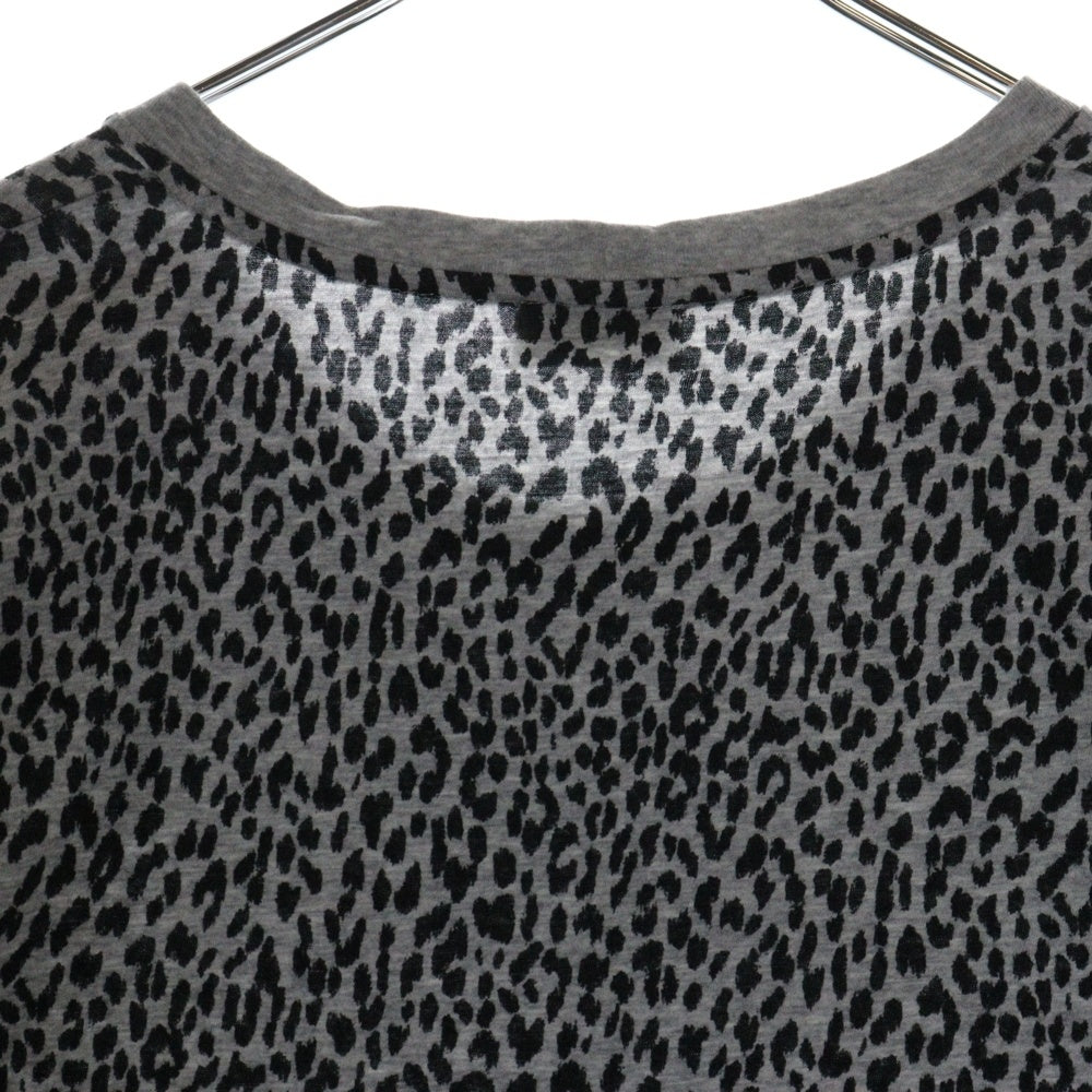 SAINT LAURENT PARIS(サンローランパリ) 14AW レオパード柄 クルーネック半袖Tシャツカットソー グレー 361938