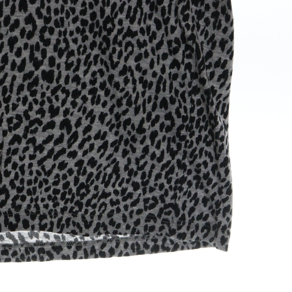 SAINT LAURENT PARIS(サンローランパリ) 14AW レオパード柄 クルーネック半袖Tシャツカットソー グレー 361938