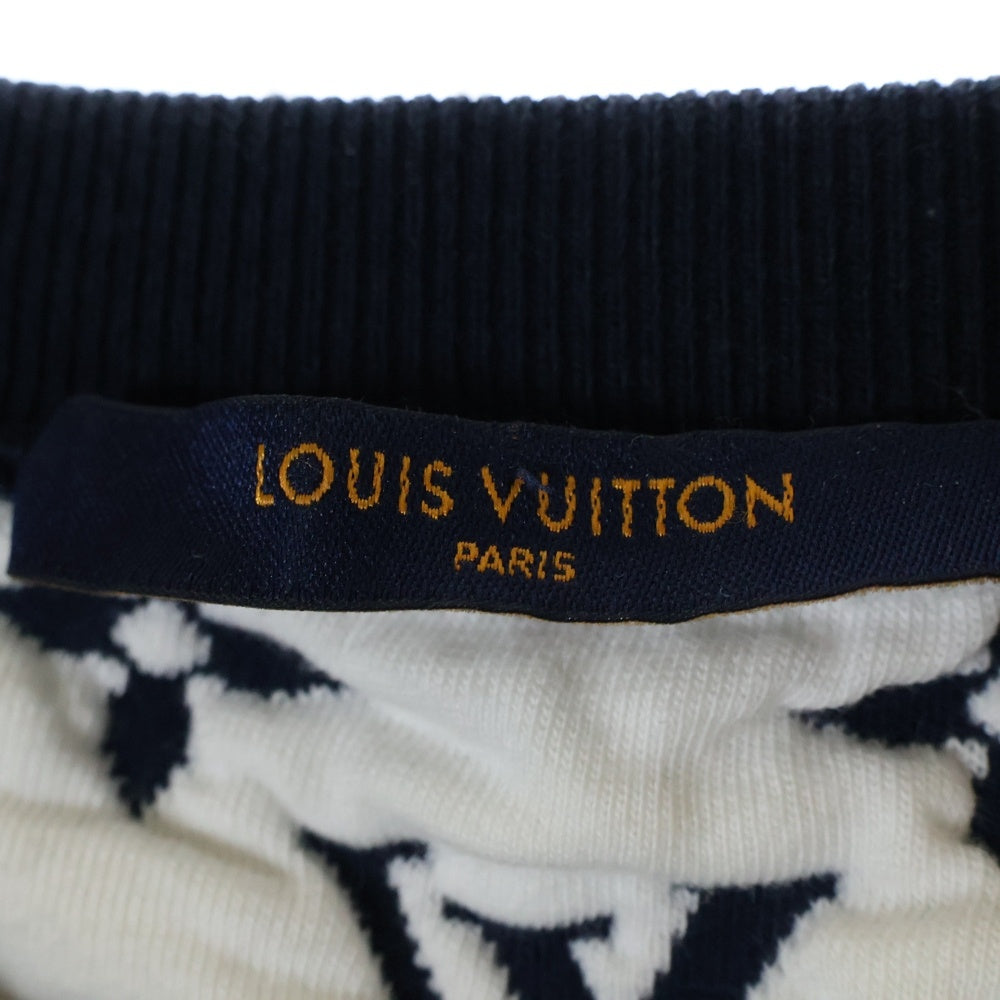 LOUIS VUITTON(ルイヴィトン) フルモノグラムジャカード 長袖クルーネックスウェットトレーナー ネイビー RM211Q TCJ HIY53W