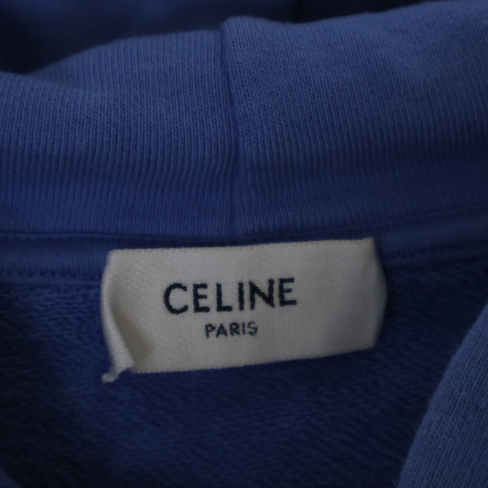 CELINE(セリーヌ) Cotton Fleece Loose Hoodie ルーズフーディー プルオーバーパーカー ブルー 2Y468670Q 07QD