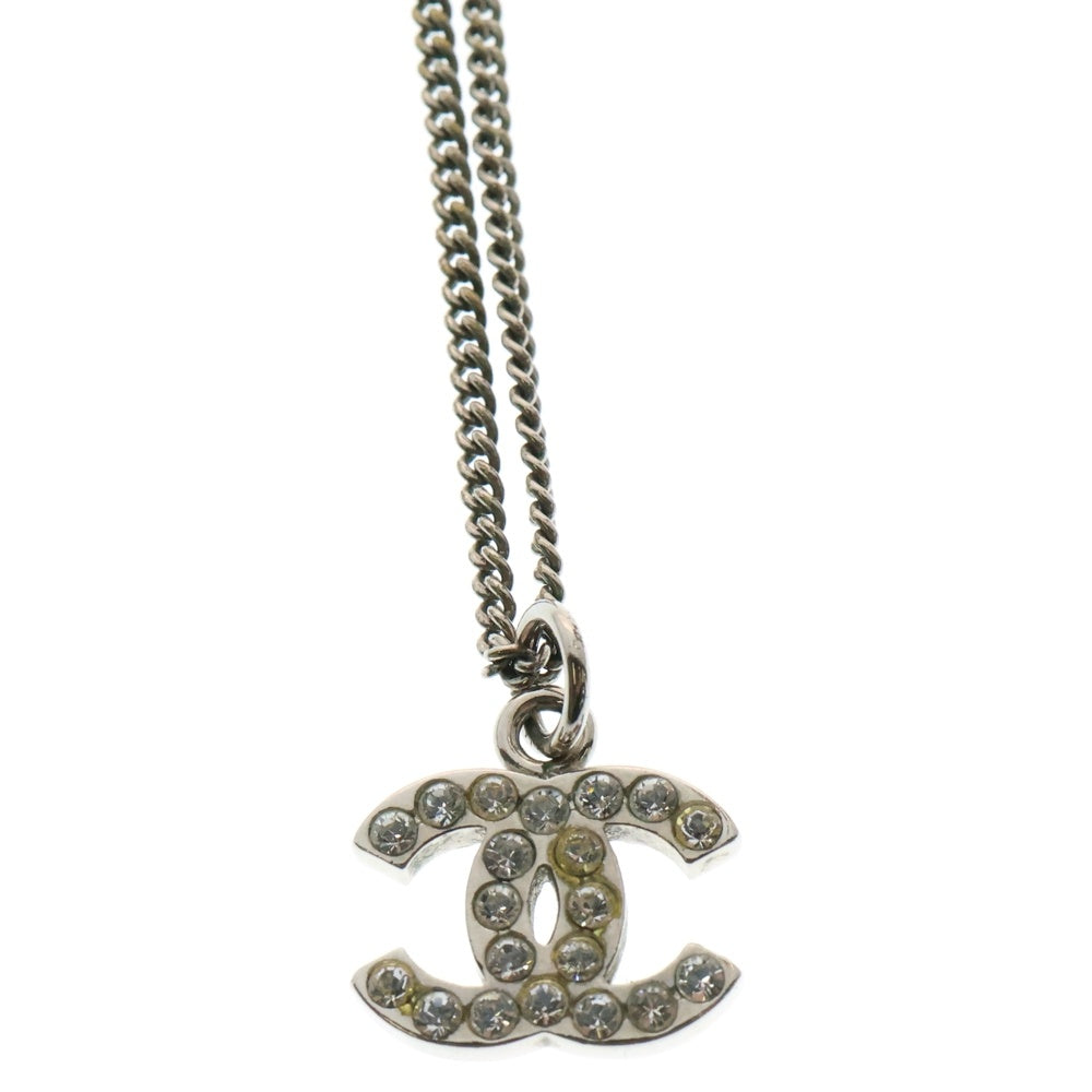 CHANEL(シャネル) ココマーク ラインストーン チェーンネックレス シルバー