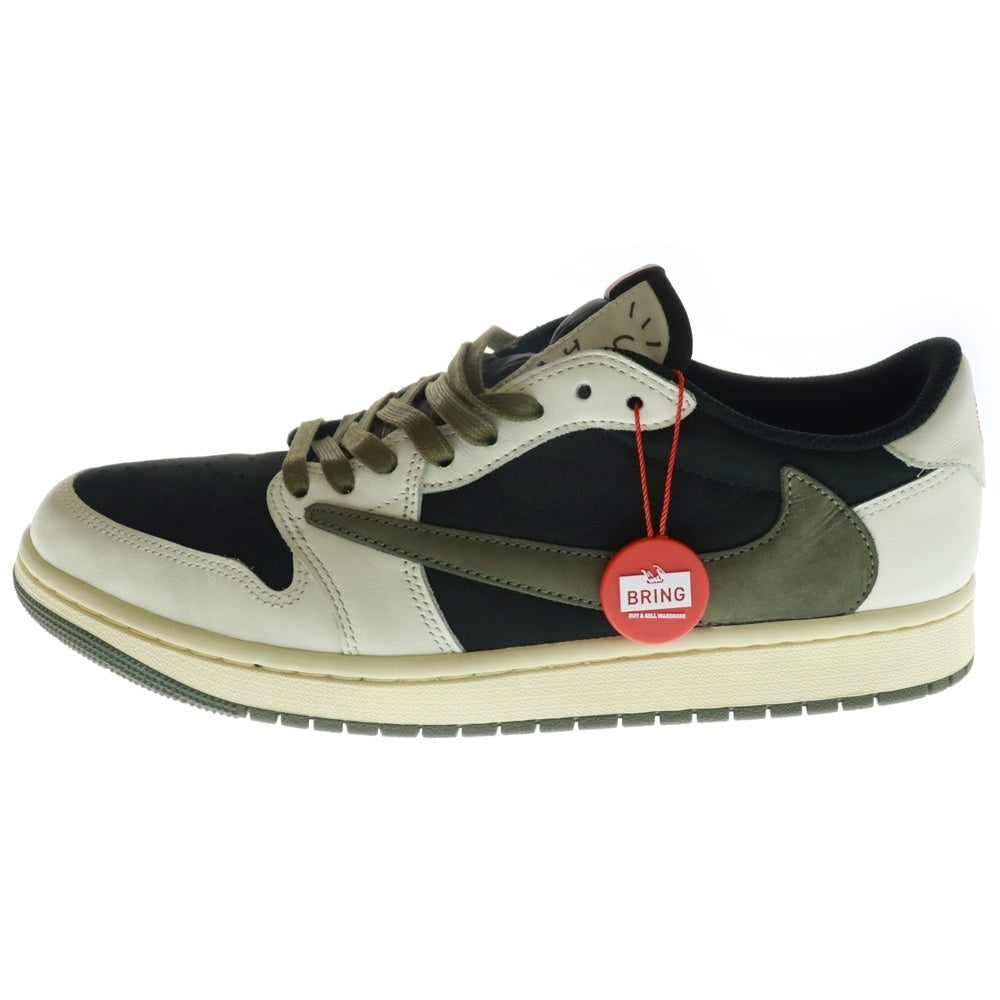 NIKE(ナイキ) ×Travis Scott WMNS Air Jordan 1 Low OG Medium Olive トラヴィススコット ウィメンズ エアジョーダン1 OG ミディアム ローカットスニーカー DZ4137-106