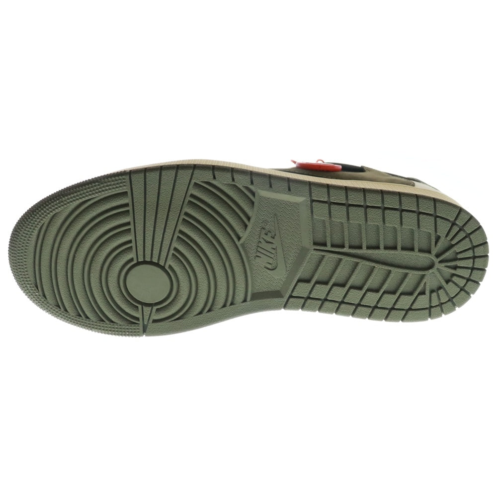 NIKE(ナイキ) ×Travis Scott WMNS Air Jordan 1 Low OG Medium Olive トラヴィススコット ウィメンズ エアジョーダン1 OG ミディアム ローカットスニーカー DZ4137-106