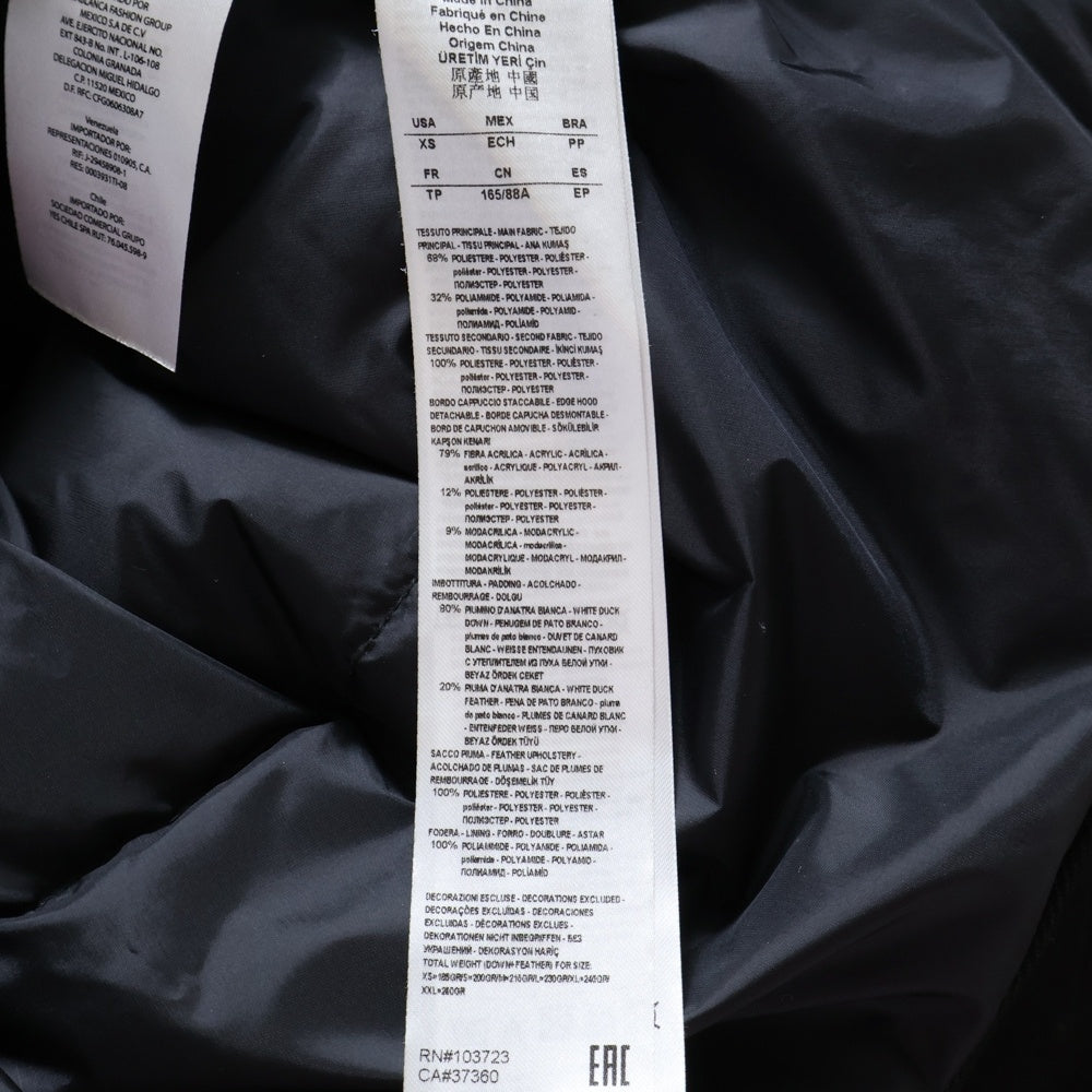 Armani Exchange(アルマーニ エクスチェンジ) ポリエステル フーディーダウンジャケット ブラック 6YZB49 ZN25Z