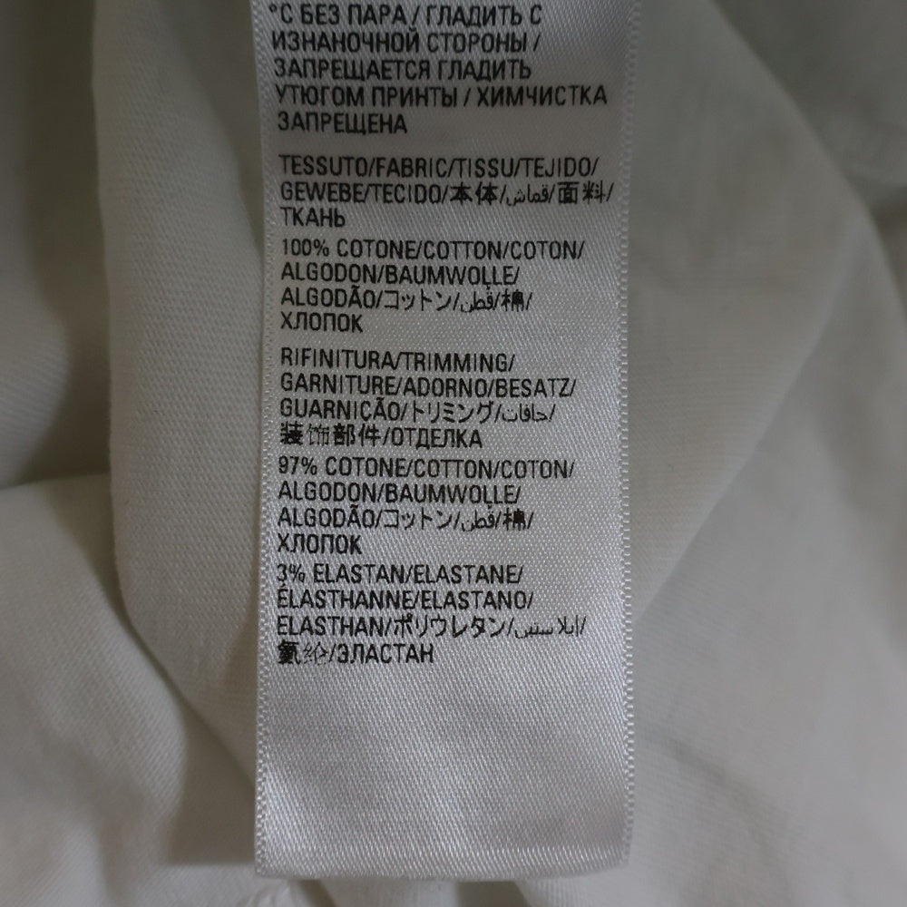 BALENCIAGA(バレンシアガ) 21SS Caps Destroyed Flatground デストロイ加工 フロントロゴプリント クルーネック半袖Tシャツカットソー ホワイト KT93 651795TNVL19040