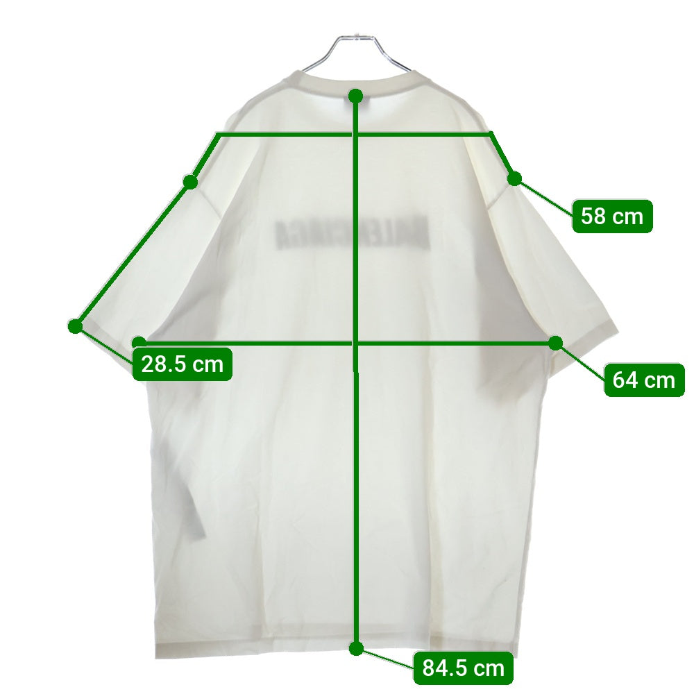 BALENCIAGA(バレンシアガ) 21SS Caps Destroyed Flatground デストロイ加工 フロントロゴプリント クルーネック半袖Tシャツカットソー ホワイト KT93 651795TNVL19040