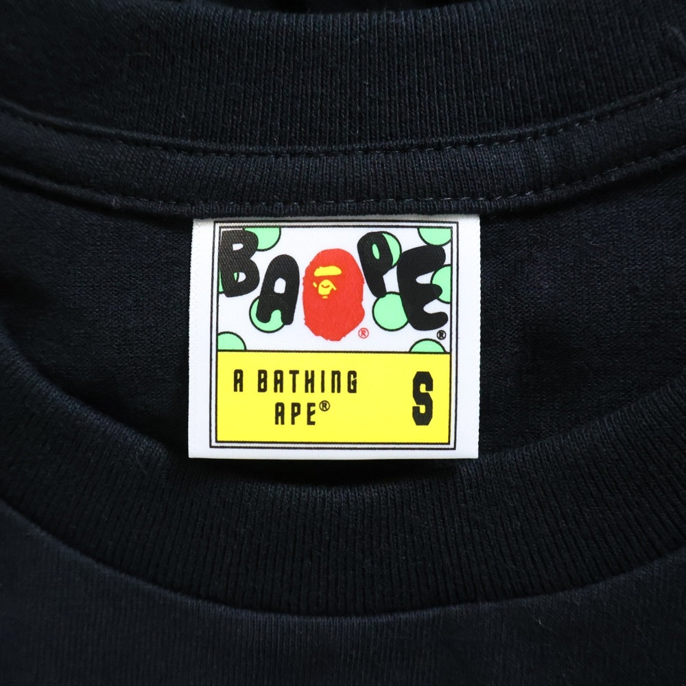 A BATHING APE(アベイシングエイプ) TIE DYE TWIST SHARK TEE クルーネック半袖Tシャツカットソー ブラック/ピンク 001TEL301044M