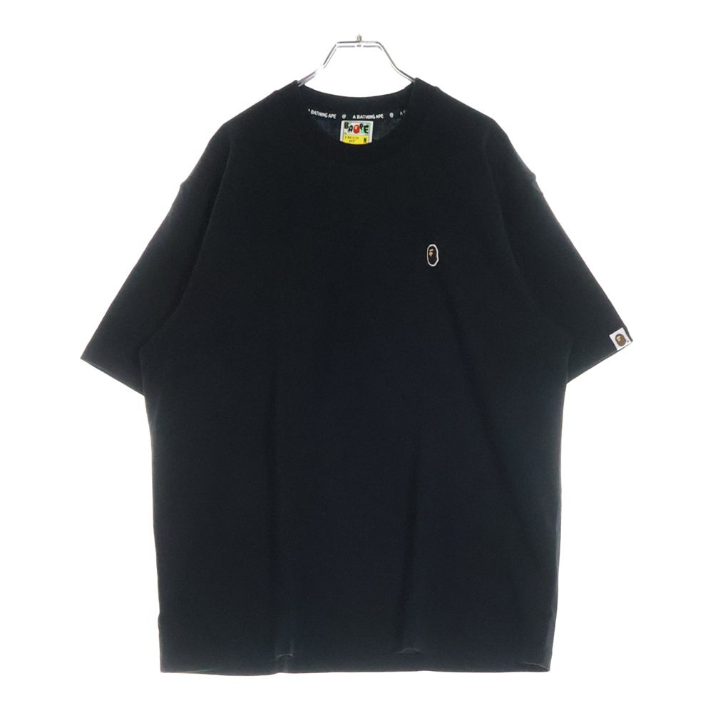 A BATHING APE(アベイシングエイプ) ONE POINT RELAXED FIT TEE クルーネック半袖Tシャツカットソー ブラック 001TEL801301M