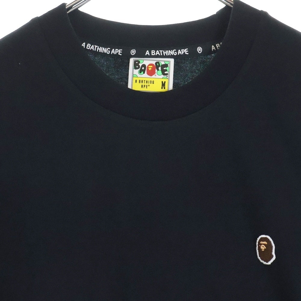 A BATHING APE(アベイシングエイプ) ONE POINT RELAXED FIT TEE クルーネック半袖Tシャツカットソー ブラック 001TEL801301M
