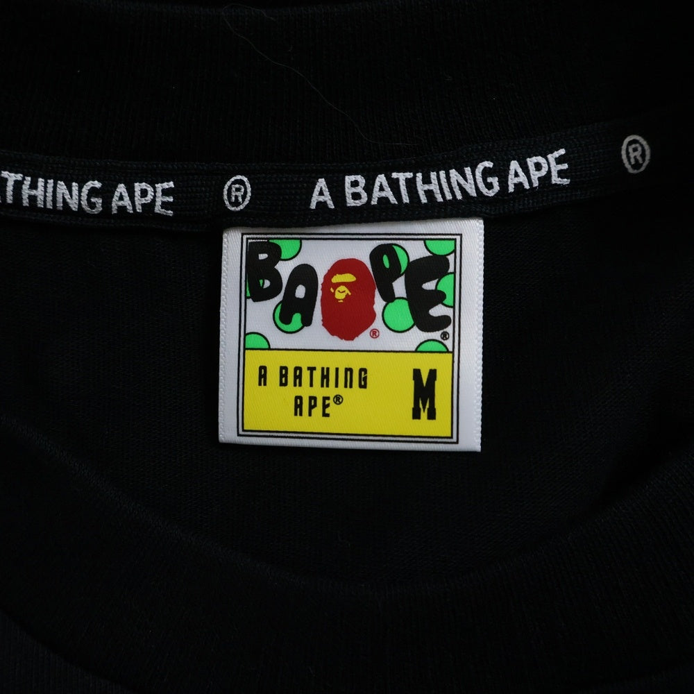 A BATHING APE(アベイシングエイプ) ONE POINT RELAXED FIT TEE クルーネック半袖Tシャツカットソー ブラック 001TEL801301M