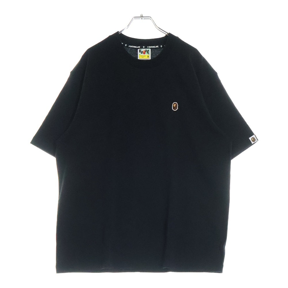 A BATHING APE(アベイシングエイプ) ONE POINT RELAXED FIT TEE クルーネック半袖Tシャツカットソー ブラック 001TEL801301M