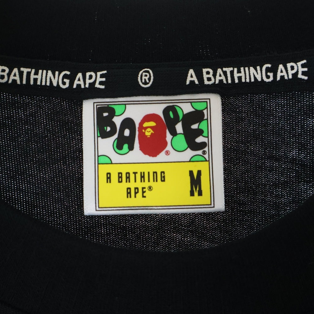 A BATHING APE(アベイシングエイプ) ONE POINT RELAXED FIT TEE クルーネック半袖Tシャツカットソー ブラック 001TEL801301M