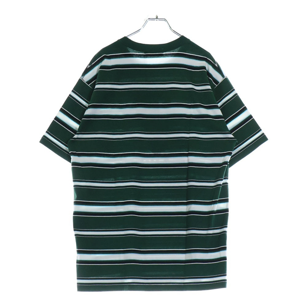A BATHING APE(アベイシングエイプ) COLLEGE STRIPE TEE クルーネック半袖Tシャツカットソー グリーン 001CSL301006M