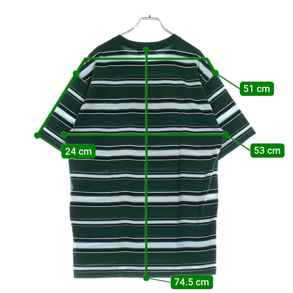 A BATHING APE(アベイシングエイプ) COLLEGE STRIPE TEE クルーネック半袖Tシャツカットソー グリーン 001CSL301006M