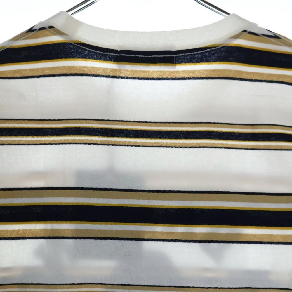 A BATHING APE(アベイシングエイプ) COLLEGE STRIPE TEE クルーネック半袖Tシャツカットソー ホワイト 001CSL301006M