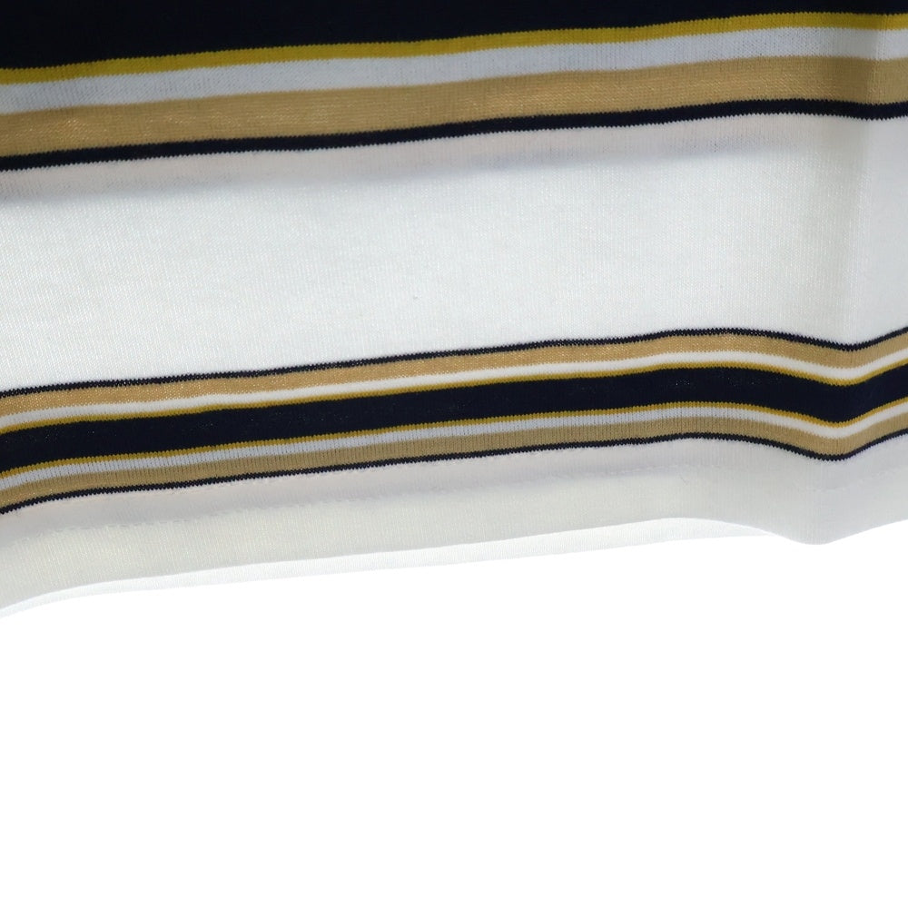 A BATHING APE(アベイシングエイプ) COLLEGE STRIPE TEE クルーネック半袖Tシャツカットソー ホワイト 001CSL301006M