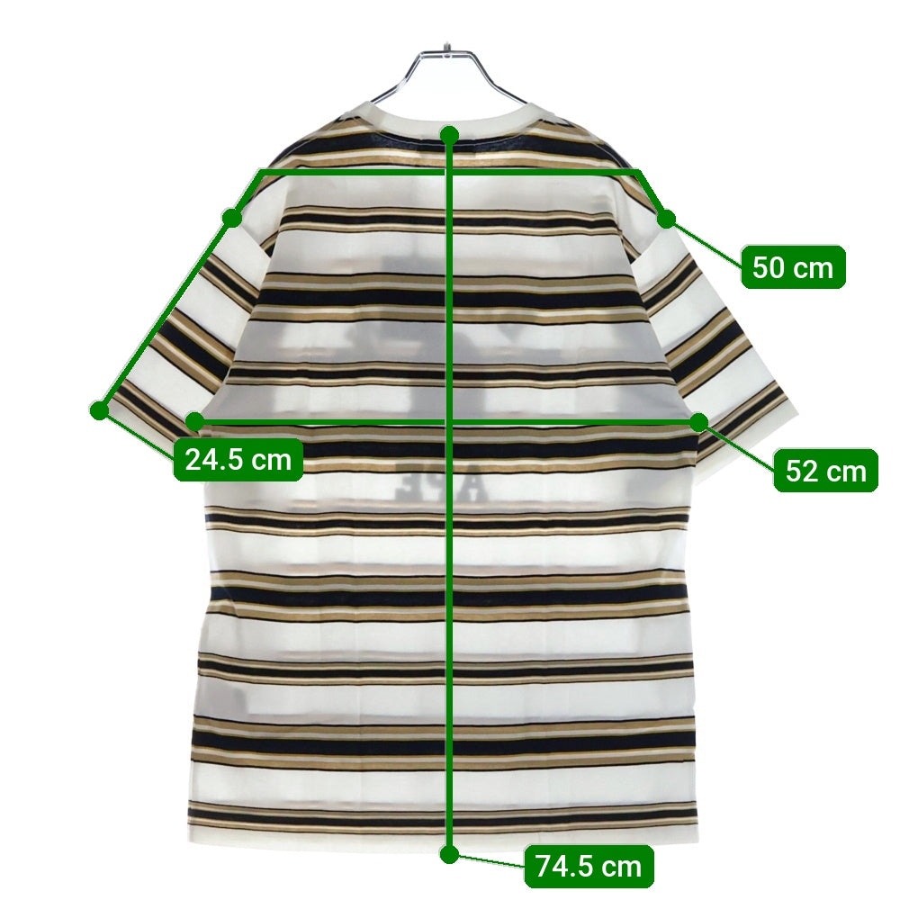 A BATHING APE(アベイシングエイプ) COLLEGE STRIPE TEE クルーネック半袖Tシャツカットソー ホワイト 001CSL301006M