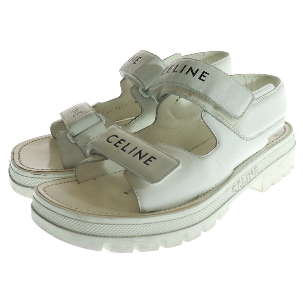 CELINE(セリーヌ) CELINE LEO セリーヌレオ レザーサンダル ホワイト